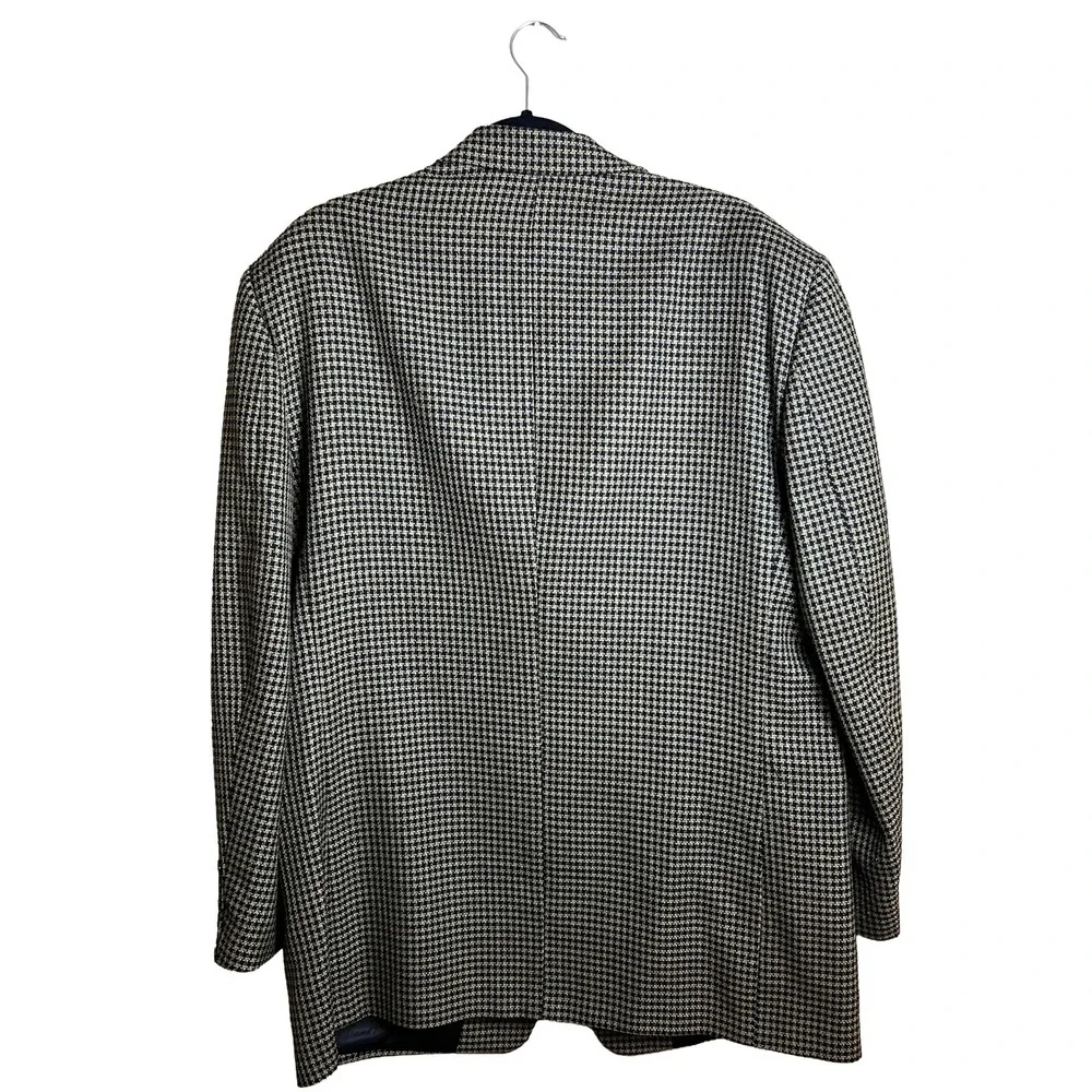 Gianfranco Ruffini Wool Houndstooth‎ Blazer Men's  Size 44 Dark Academia Vintage